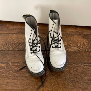 Loved and worn in white Docs